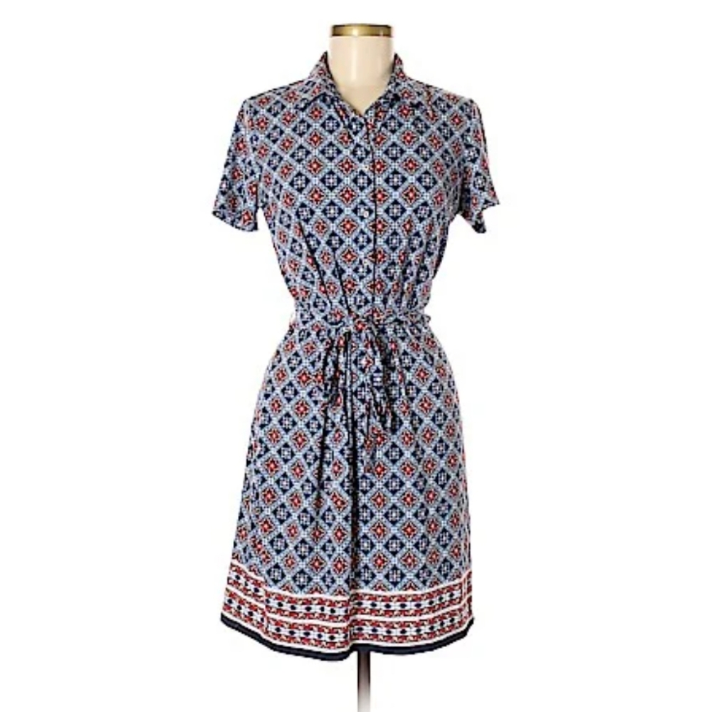 Max Studio Printed Belted Dress Size Medium